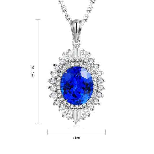 S925 Silver Cultivated Cobalt Spinel Necklace