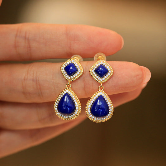Natural lapis lazuli drop earrings