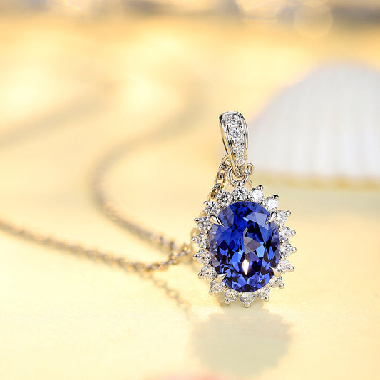 Regenerated royal sapphire necklace