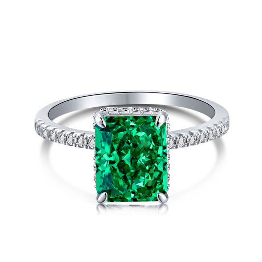 Platinum green super flash ring